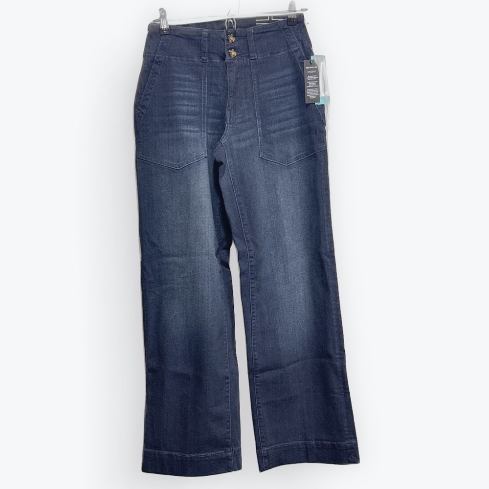 Liverpool Dark Blue Wide Leg Denim Jeans